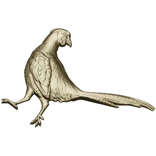 Pheasant bas-relief STL model for CNC
