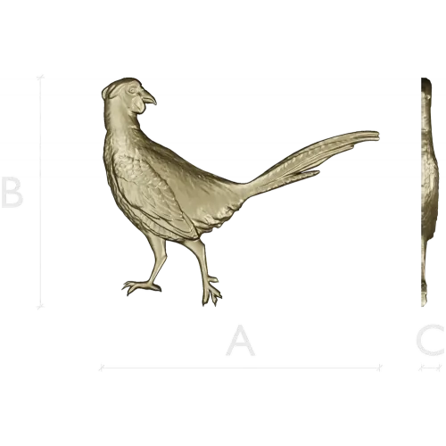 Pheasant bas-relief STL model for CNC