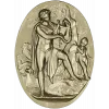 Lyre Player High-Relief Medallion STL