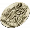 Lyre Player High-Relief Medallion STL