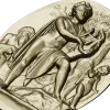 Lyre Player High-Relief Medallion STL