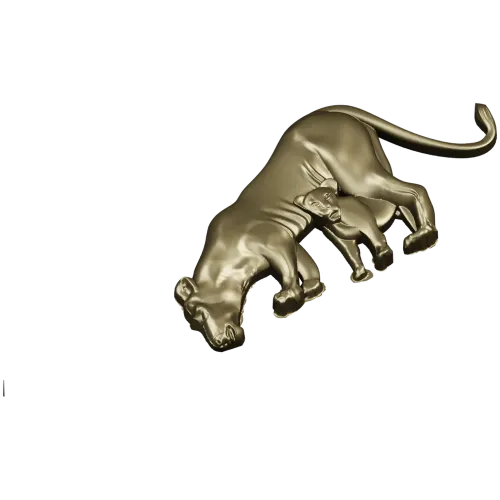 Lioness with Cub bas-relief STL - 3D model for CNC milling