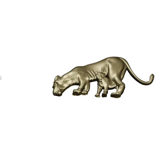 Lioness with Cub bas-relief STL - 3D model for CNC milling