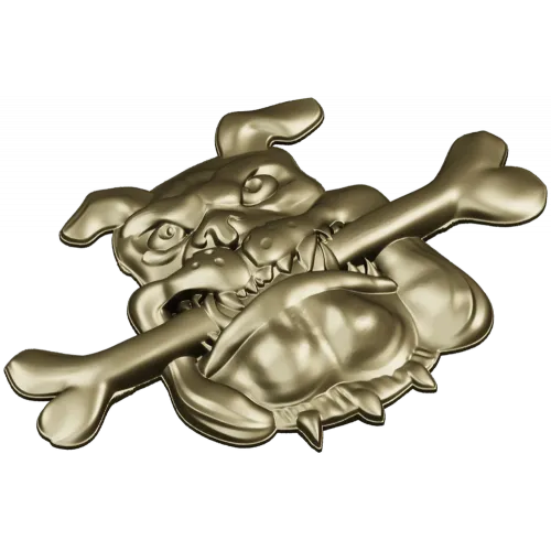 Мультяшный бульдог с косточкой - STL 3D модель для ЧПУ