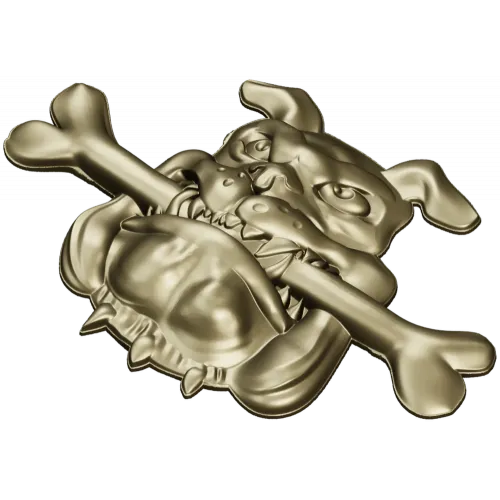 Мультяшный бульдог с косточкой - STL 3D модель для ЧПУ