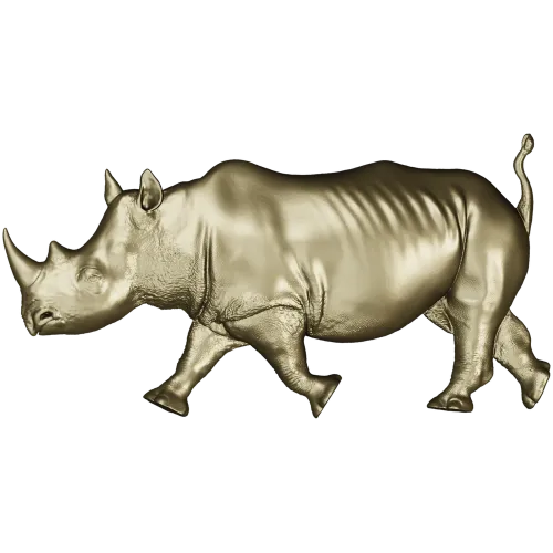 Rhinoceros High-Relief 3D STL for CNC Carving