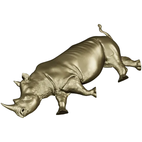 Rhinoceros High-Relief 3D STL for CNC Carving