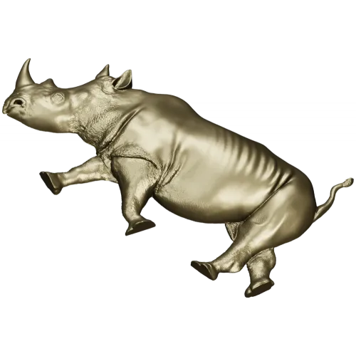 Rhinoceros High-Relief 3D STL for CNC Carving