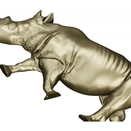 Rhinoceros High-Relief 3D STL for CNC Carving