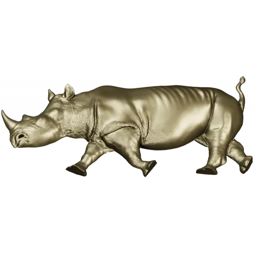 Rhinoceros High-Relief 3D STL for CNC Carving