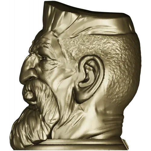 3D модель STL - Бородач-охотник (бюст)