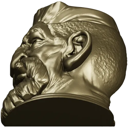 3D модель STL - Бородач-охотник (бюст)
