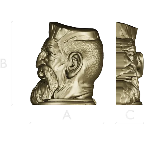 3D модель STL - Бородач-охотник (бюст)