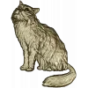 Fluffy Sitting Cat - CNC-ready STL Relief