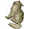 Fluffy Sitting Cat - CNC-ready STL Relief
