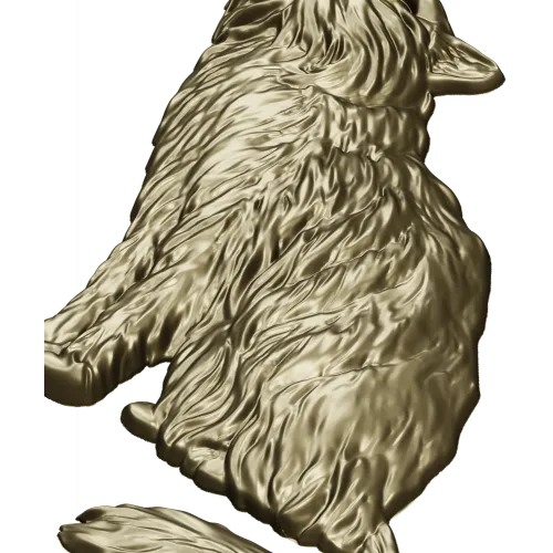 Fluffy Sitting Cat - CNC-ready STL Relief