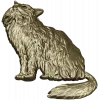 Fluffy Sitting Cat - CNC-ready STL Relief