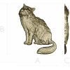 Fluffy Sitting Cat - CNC-ready STL Relief