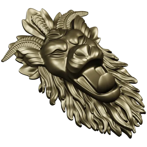 Mythic Chimera Head STL - High-Relief 3D Model for CNC