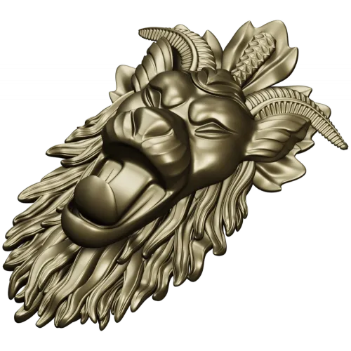 Mythic Chimera Head STL - High-Relief 3D Model for CNC