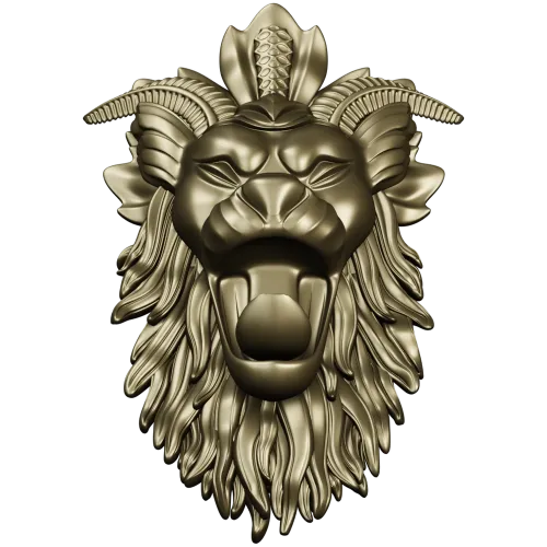Mythic Chimera Head STL - High-Relief 3D Model for CNC