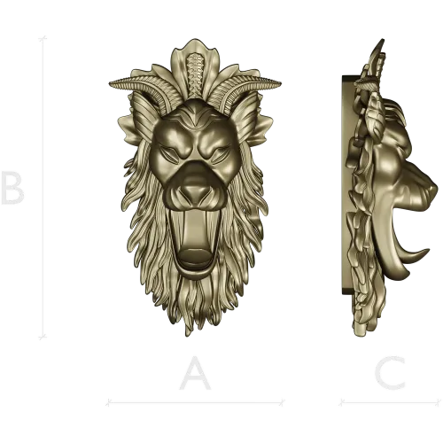 Mythic Chimera Head STL - High-Relief 3D Model for CNC