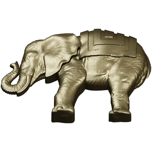 3D модель слона в формате STL для ЧПУ - реалистичная скульптура с попоной