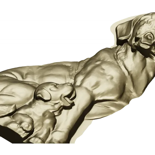Devoted Retriever - detailed STL 3D model for CNC carving