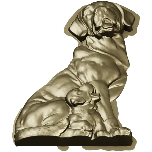 Devoted Retriever - detailed STL 3D model for CNC carving
