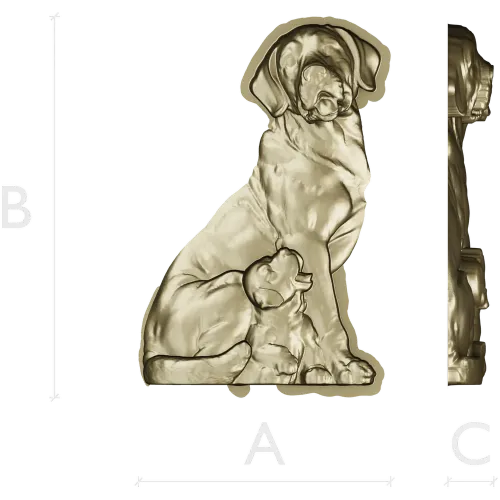 Devoted Retriever - detailed STL 3D model for CNC carving