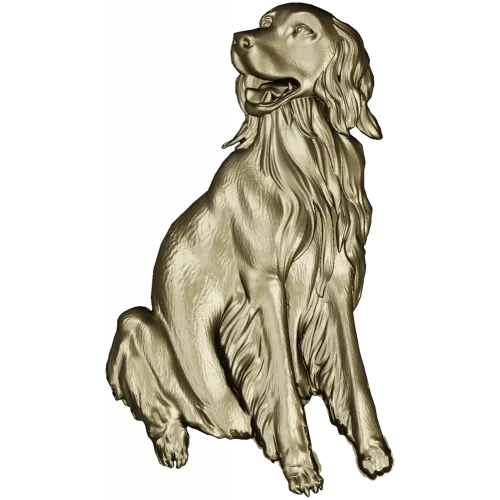 Sitting Dog Relief STL for CNC Wood Carving