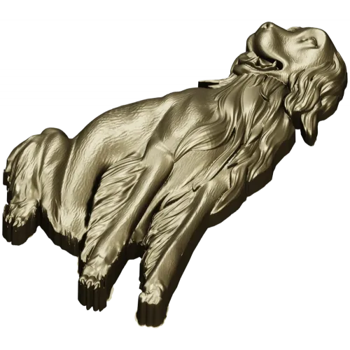 Sitting Dog Relief STL for CNC Wood Carving