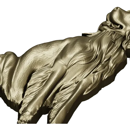 Sitting Dog Relief STL for CNC Wood Carving