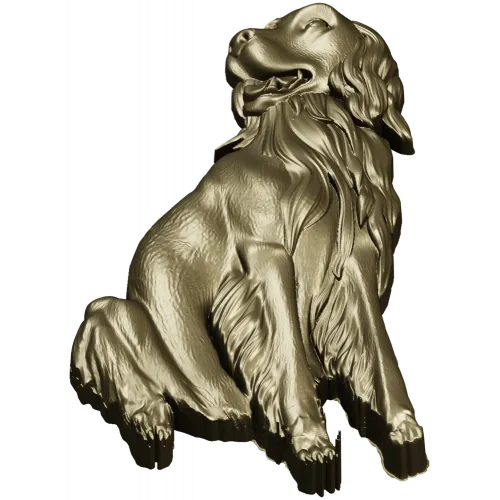 Sitting Dog Relief STL for CNC Wood Carving