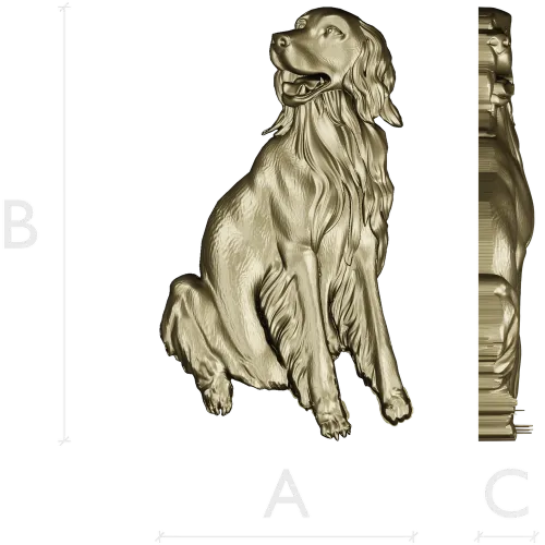 Sitting Dog Relief STL for CNC Wood Carving