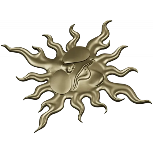 Sunface with Sunglasses - high-relief 3D STL model for CNC carving