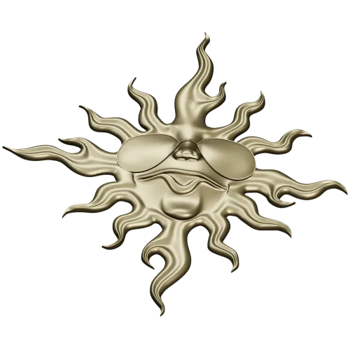 Sunface with Sunglasses - high-relief 3D STL model for CNC carving