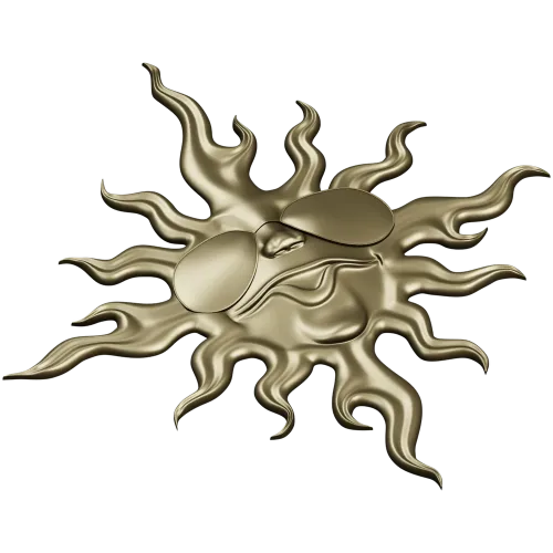 Sunface with Sunglasses - high-relief 3D STL model for CNC carving