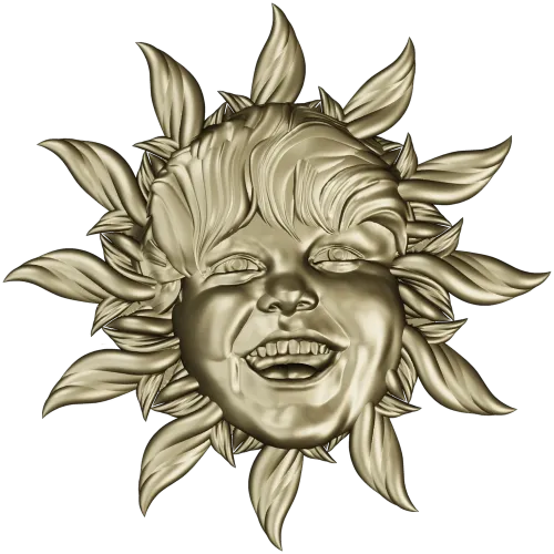 Radiant Sunling - Sun Face High-Relief STL