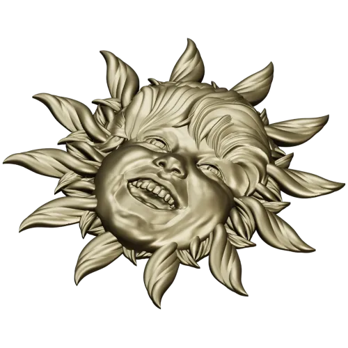 Radiant Sunling - Sun Face High-Relief STL