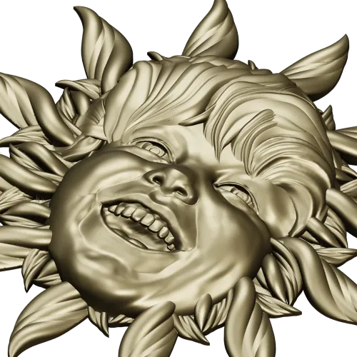Radiant Sunling - Sun Face High-Relief STL