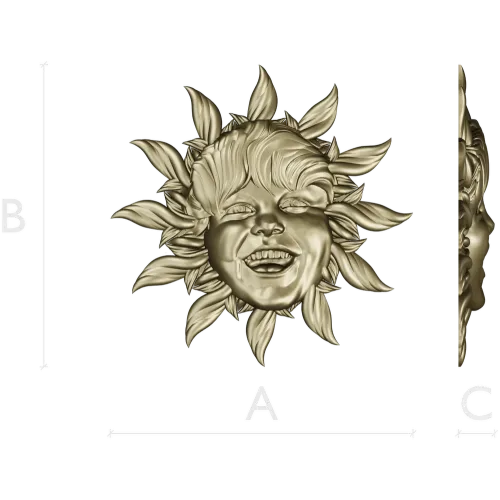 Radiant Sunling - Sun Face High-Relief STL
