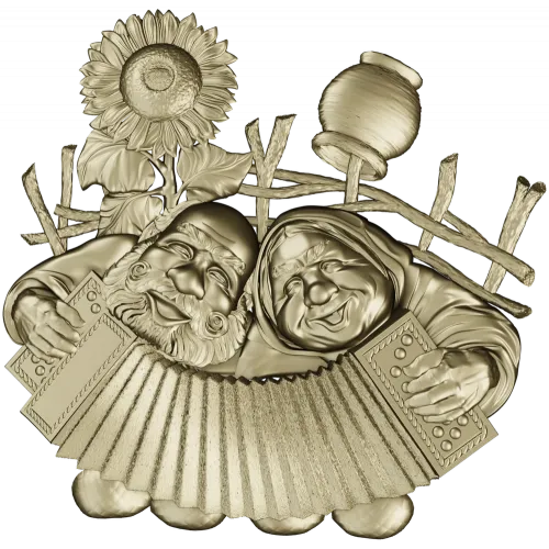 Sunny Accordion Elders - STL 3D model for CNC relief carving