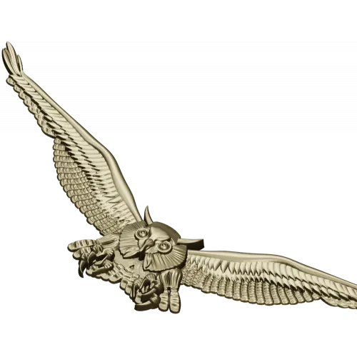 Owl in Flight - STL 3D model for CNC relief carving