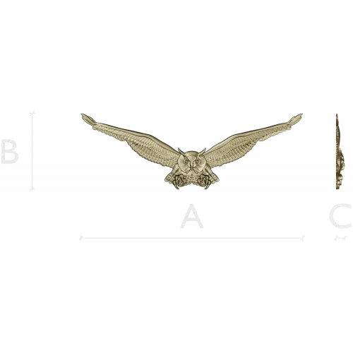 Owl in Flight - STL 3D model for CNC relief carving