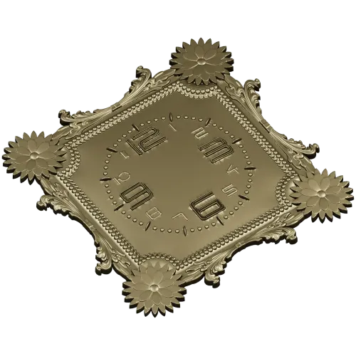 Барочный квадратный циферблат - 3D модель STL для ЧПУ