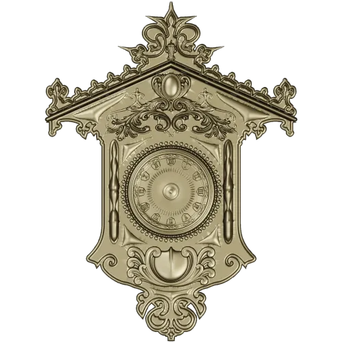 Ornate Wall Clock STL Model for CNC Milling