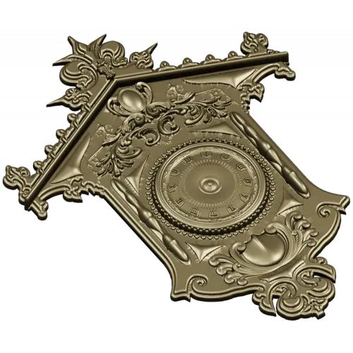 Ornate Wall Clock STL Model for CNC Milling