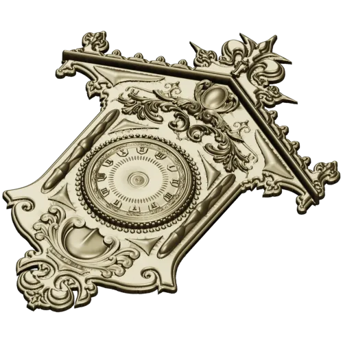 Ornate Wall Clock STL Model for CNC Milling