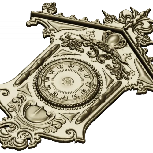 Ornate Wall Clock STL Model for CNC Milling